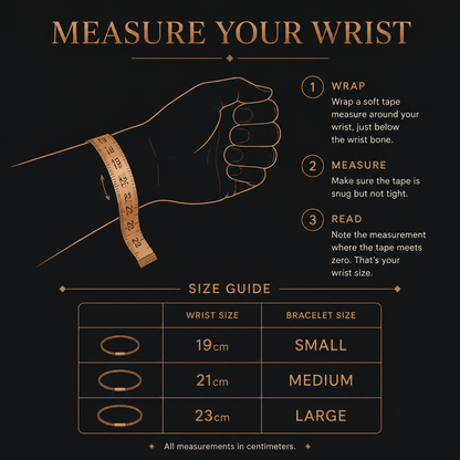 How to measure your wrist — sizing guide 19cm/21cm/23cm